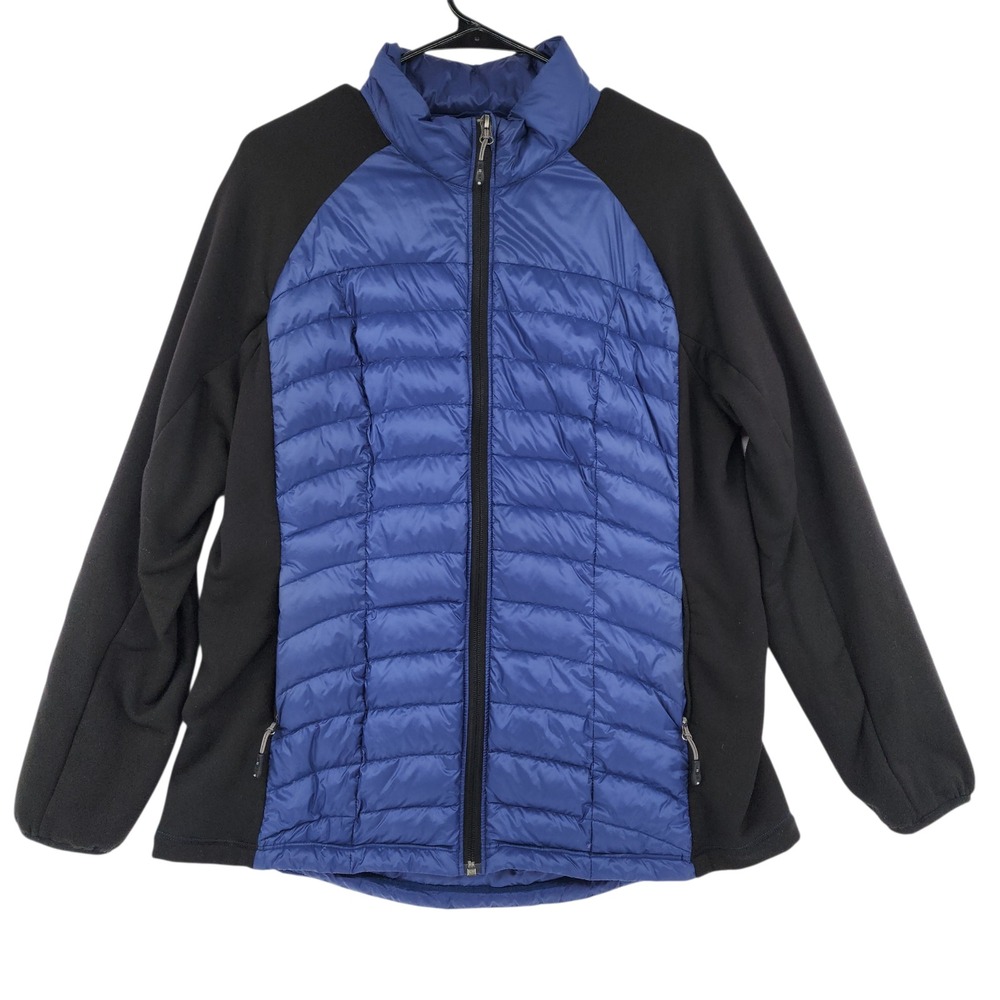 32 Degrees Weatherproof Down Puffer Jacket XL Women Blue Black‎ Nylon Packable